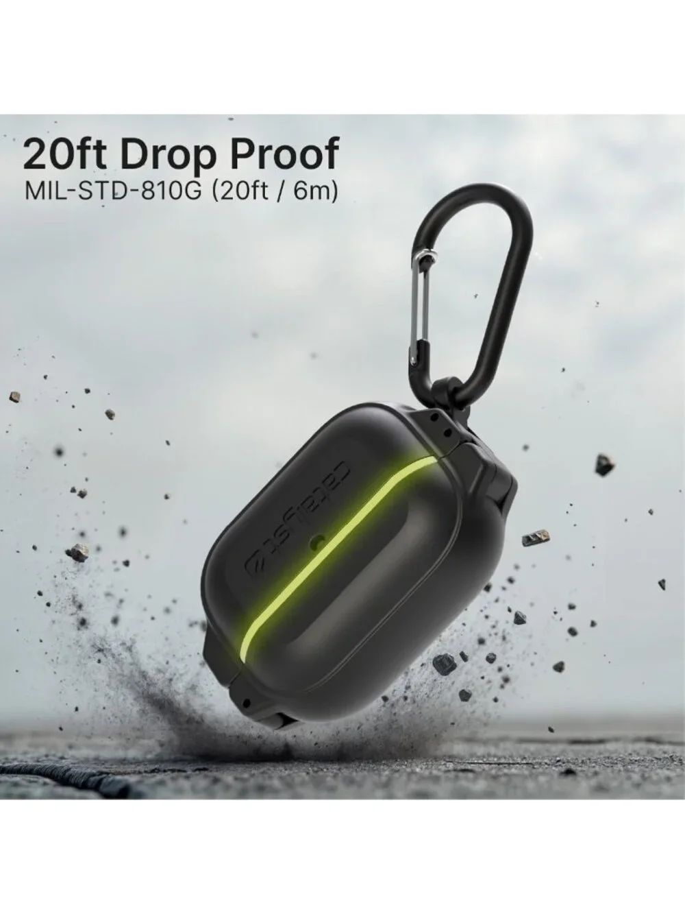 Waterproof AirPods Pro Case with Secure Latch & Carabiner, Military-Grade